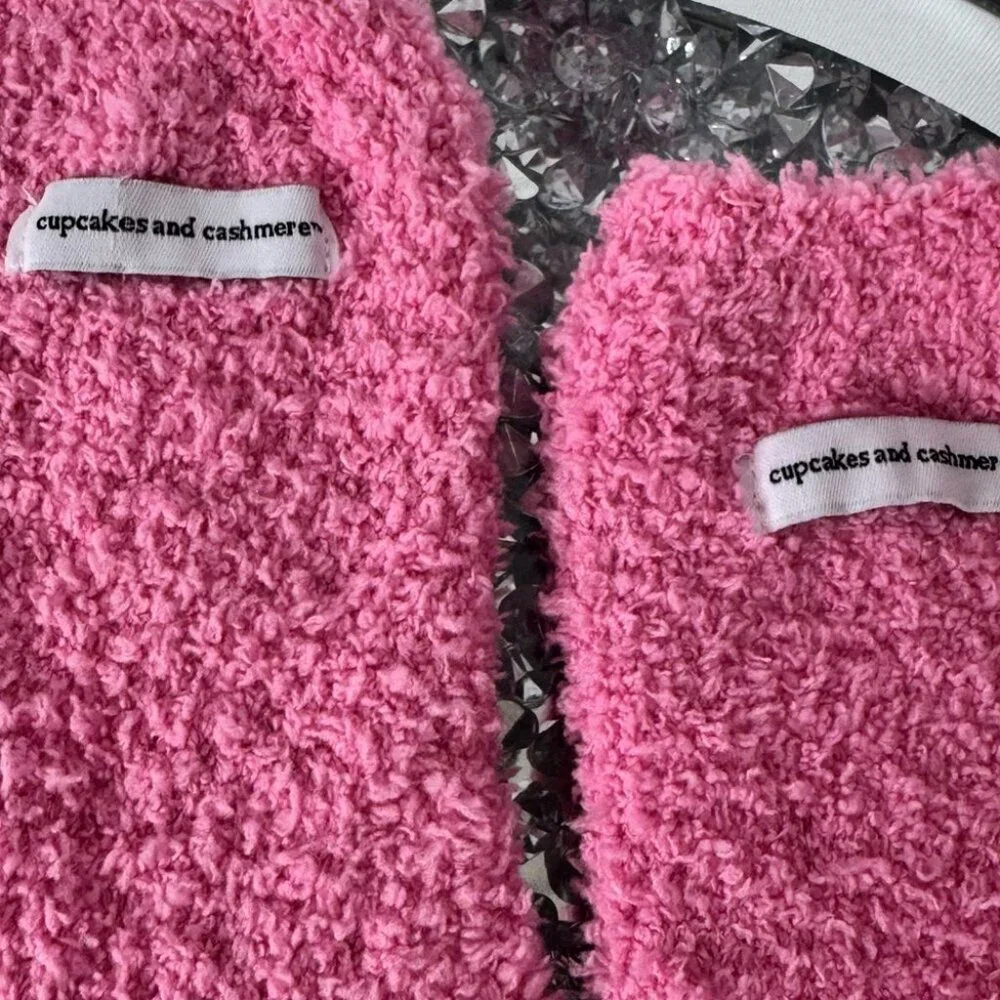 Cupcakes & cashmere socks brand new Cozy Pink Fuzzy Socks
